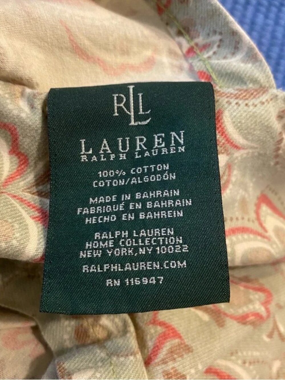 Lauren Ralph Lauren Hadley paisley green floral King pillow sham - Picture 6 of 7